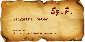 Szigethi Péter névjegykártya